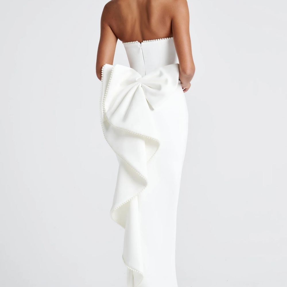 White Strapless Bow dress babyboo